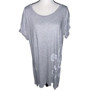L’auberge Gray Midi Logo Graphic T-Shirt Dress Size XL